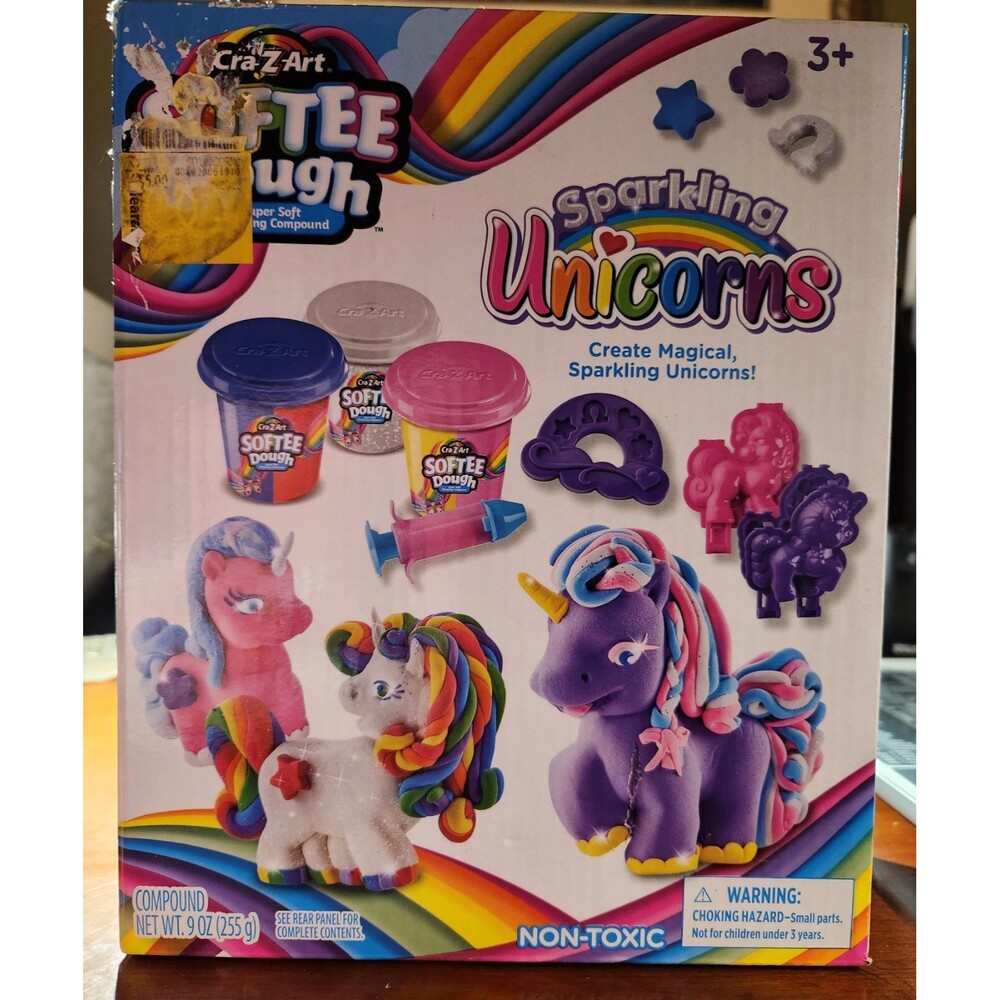 Cra Z Art, Make Magical Sparkling Unicorns, Softee Dough Kit, Christmas Fun